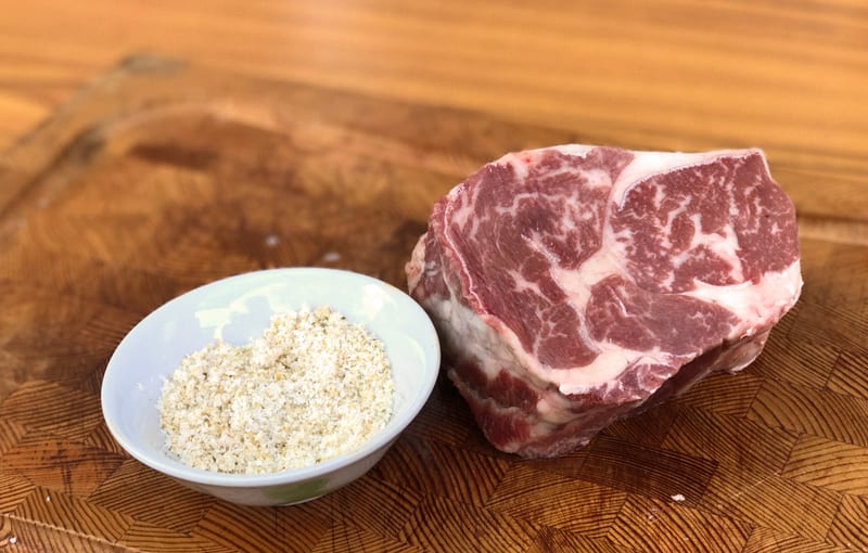 NZ Prime Steer ribeye prepared for a Sunday Roast private BBQ